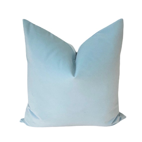 Sky Blue Cotton Velvet Pillow Cover Baby Blue Velvet Pillow Cover Light Blue Velvet Pillow Cover Custom Velvet Pillow Etsy