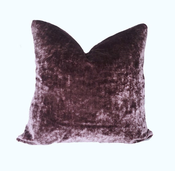 Pillow Cover purple velvet Plum Velvet Textured Throw Pillow Wine