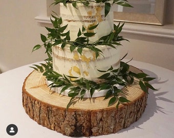 Sustainable wooden log cake stand, rustic or sanded wedding cake celebration log stands. REAL WOOD! Display purpose cake stands