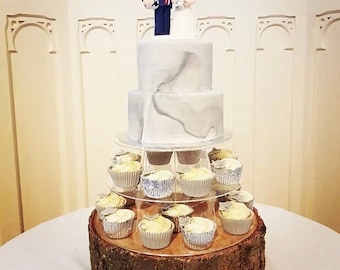 Gorgeous 14" diameter Rustic log slice x 4" High,  ideal for wooden wedding cake stand or table centrepiece log stump
