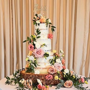 Sustainable wooden log cake stand, rustic or sanded wedding cake celebration log stands. REAL WOOD! Display purpose cake stands image 12