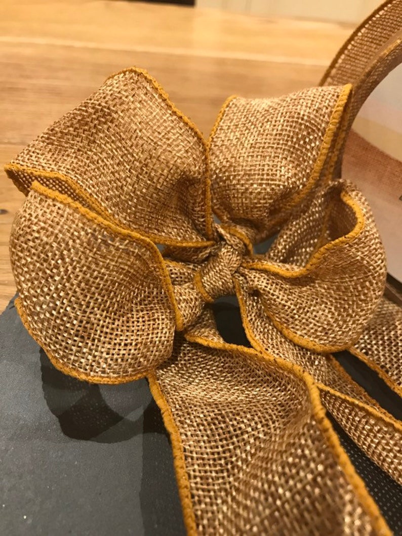 Tan Hessian Ribbon Burlap 38mm Wide Wired Edges Jute Lovely For Bows