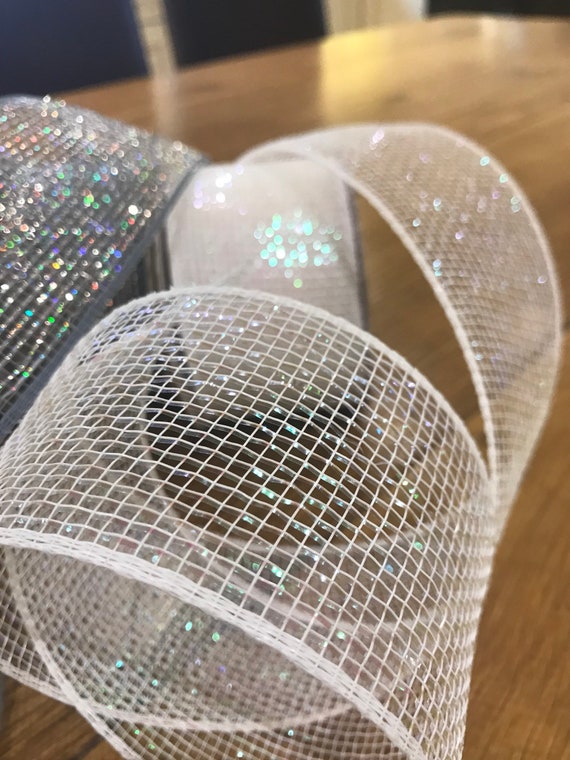 Rose Gold Metallic Mesh Craft Ribbon 63mm Wide 1 x 2 Metre Length Gift Wrap