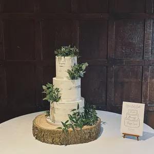 Sustainable wooden log cake stand, rustic or sanded wedding cake celebration log stands. REAL WOOD! Display purpose cake stands image 15