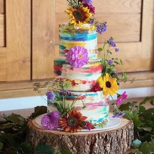Sustainable wooden log cake stand, rustic or sanded wedding cake celebration log stands. REAL WOOD! Display purpose cake stands image 14