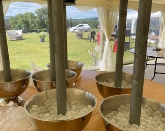 Wedding table centrepiece champagne bucket flower arrangement stand, table arrangement