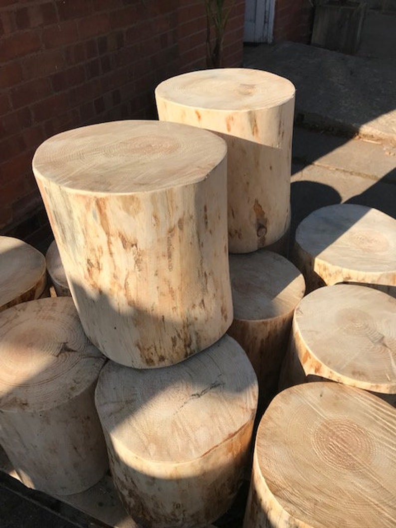 Wooden Log Stool Side Table Pub Stool Available Natural or Etsy UK