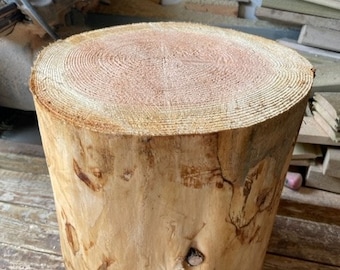 Rustic Larch Wood Stump, Stool Making, Garden Wedding Decor