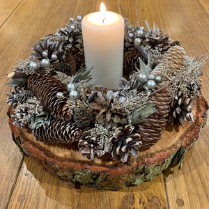 Christmas Table Centrepiece Decoration Silver & Grey - Etsy UK