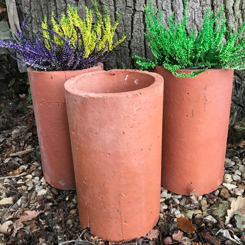 3 Salvaged Old Clay Terracotta Pipes Ideal Garden Planters - Etsy Australia 3 Salvaged Old Clay Terracotta Pipes Ideal Garden Planters - Etsy Australia