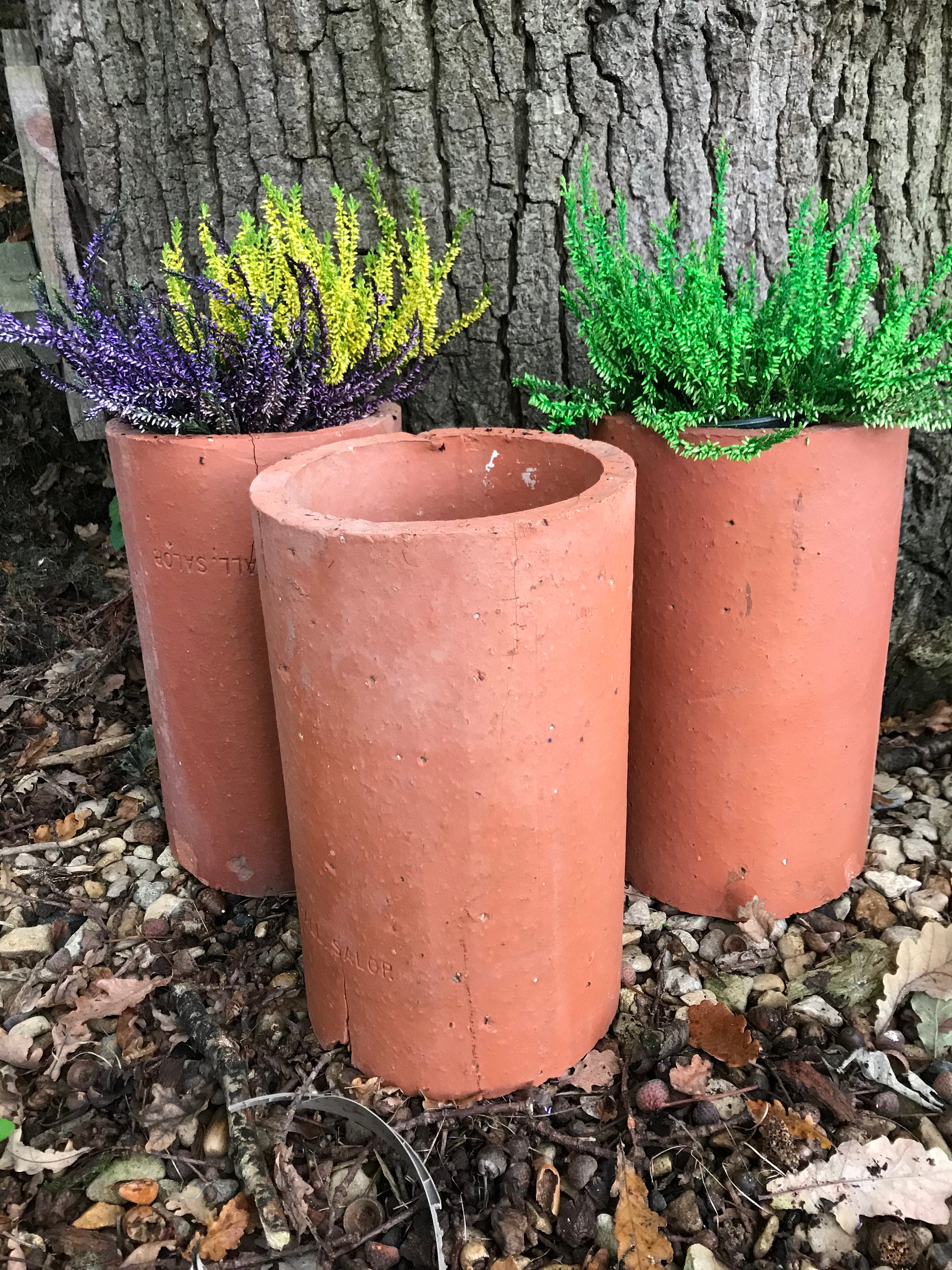 3 Salvaged Old Clay Terracotta Pipes Ideal Garden Planters - Etsy 3 Salvaged Old Clay Terracotta Pipes Ideal Garden Planters - Etsy