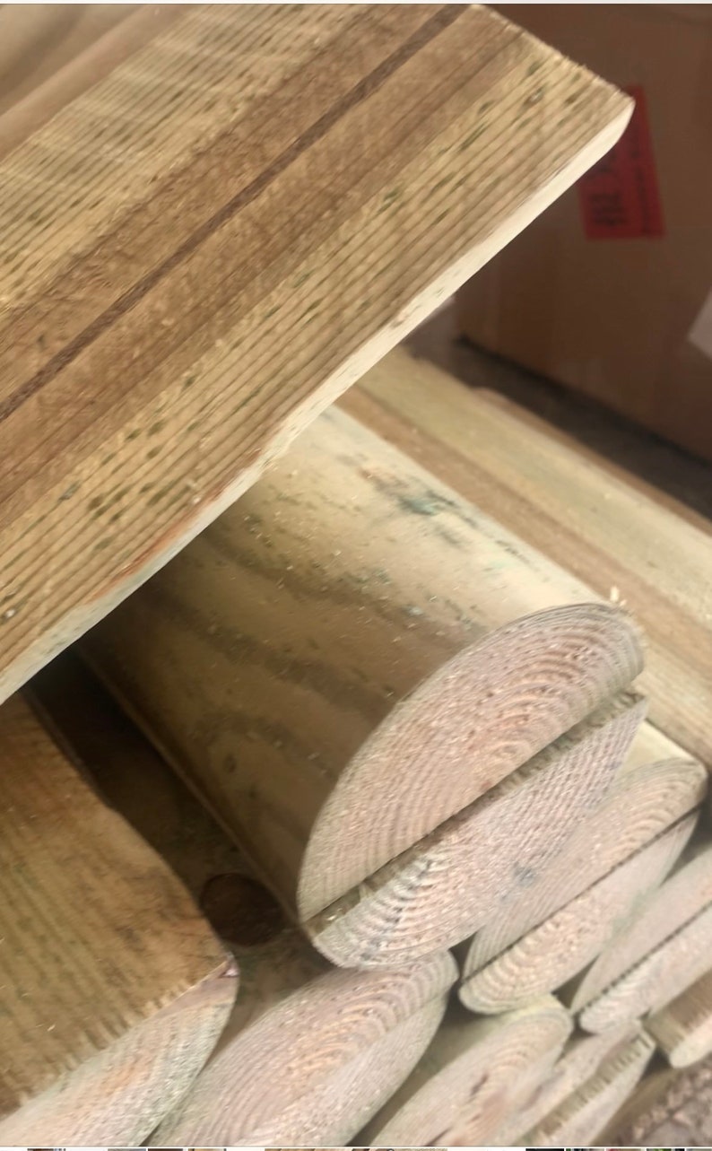 Half Round Wooden Garden Edging Stakes Pack of 18 16 Etsy UK