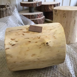 Wooden log stool, side table, pub stool, available natural or oiled finished, made to order image 3