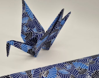 Japanese Aizomeshi - Origami Paper Washi/Chiyogami - Fans - Indigo Dyed