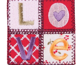 White Sequin Heart Motif Iron or Sew On Applique Patch Craft Factory CFM2//080