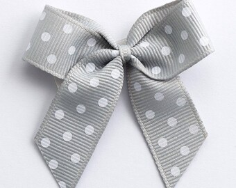 Packets of 6-12 Metallic Silver 5cm Lurex Ribbon Bow SELF ADHESIVE