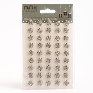 10mm zilver metallic hars rozen 45 pack zelfklevende kaartstickers