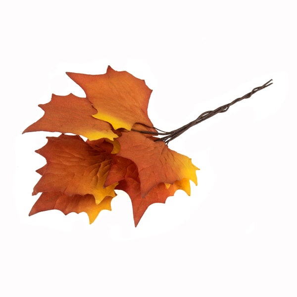 Artificial Paper Maple Leaves - Orange - Autumn/Fall Colours