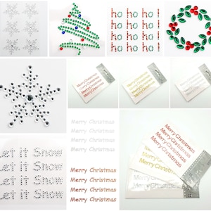 Kerststickers - Glitter Diamante Crystal Self Adhesive Xmas Embellishments