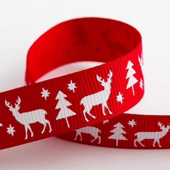 wide Santa Hats 1 2 5 10 metres Christmas Printed Grosgrain Ribbon 10mm 3//8/"