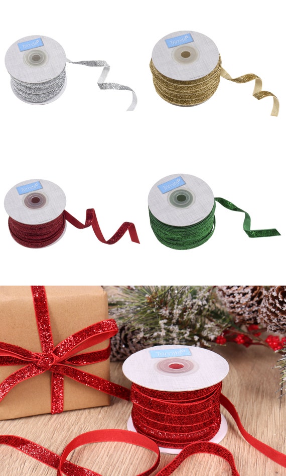Trimits Glitter Velvet Ribbon: 10mm - various colours Trimits Glitter Velvet Ribbon: 10mm - various colours