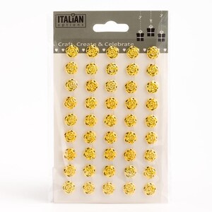 10mm Gold Metallic Harz Rosen 45 Pack Selbstklebende Kartenaufkleber
