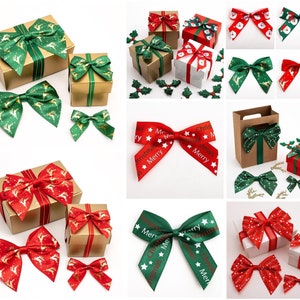 Weihnachtsschleifen - Selbstklebendes Band 5 cm / 10 cm Große Schleife, Geschenk Basteln