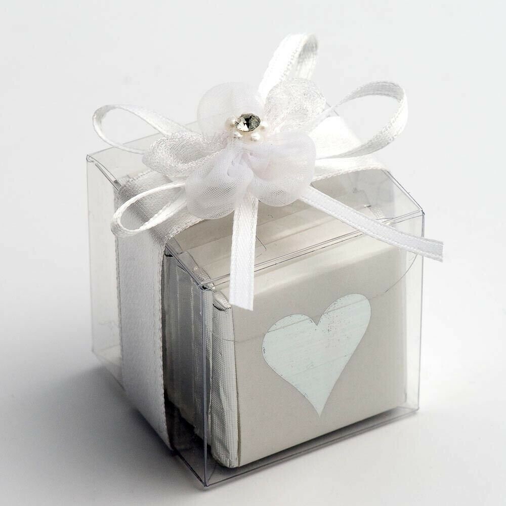 2 Clear Rectangle PVC Gift Favor Box with Organza Bow - CB Flowers & Crafts
