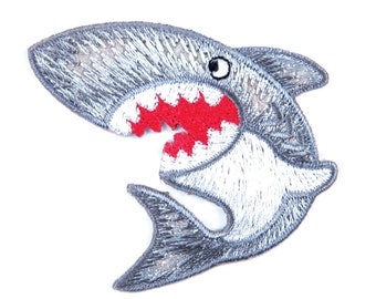 Shark Motif Iron Sew On Embroidered Patch Applique Craft Factory CFM1/007