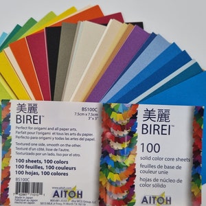 Origami japonais - Aitoh 100 couleurs 100 feuilles - 7,5 cm x 7,5 cm