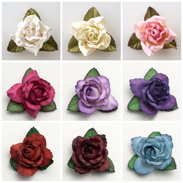 Large Paper Roses - 50mm Mulberry Paper Flowers - Wedding Headband Decoration Craft