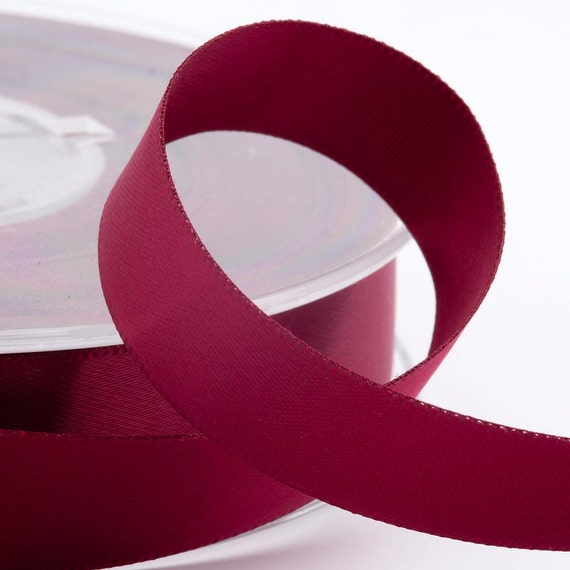 Premium Quality Burgundy Red Cut Lengths Double Sided Grosgrain Ribbon 5 Widths