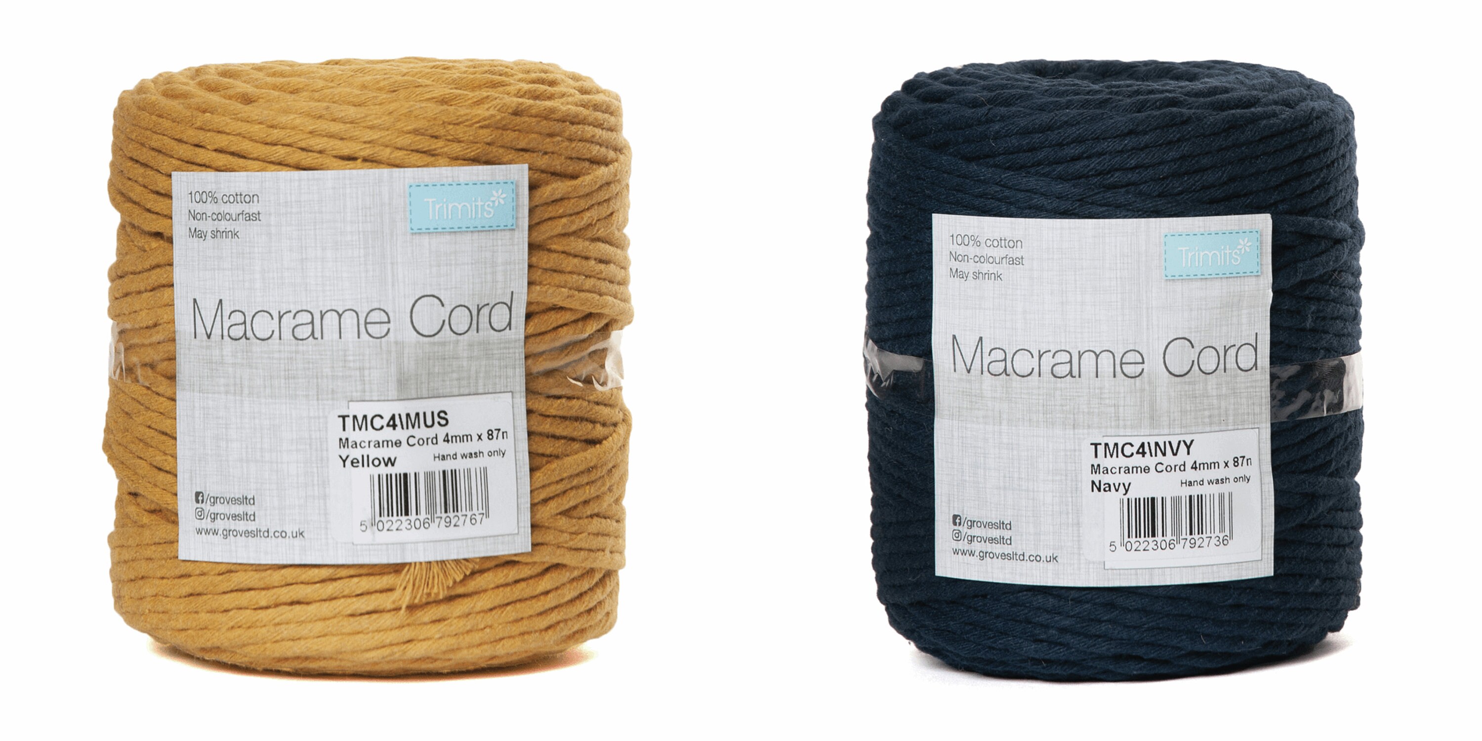 Trimits Macramé Cord 3mm x 50mm - Natural Trimits Macramé Cord 3mm x 50mm - Natural