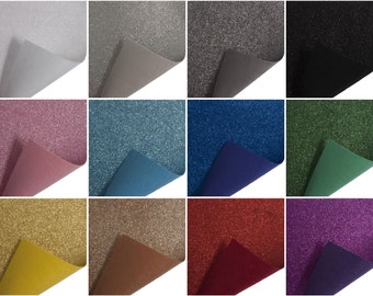Glitter Felt Sheet Coloured 30 x 23cm Single Sided Stiff GF01 - Christmas Crafts