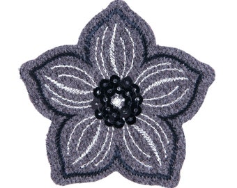 Sequin Flower Motif Iron or Sew On Embroidered Patch Applique Craft CFM1/023