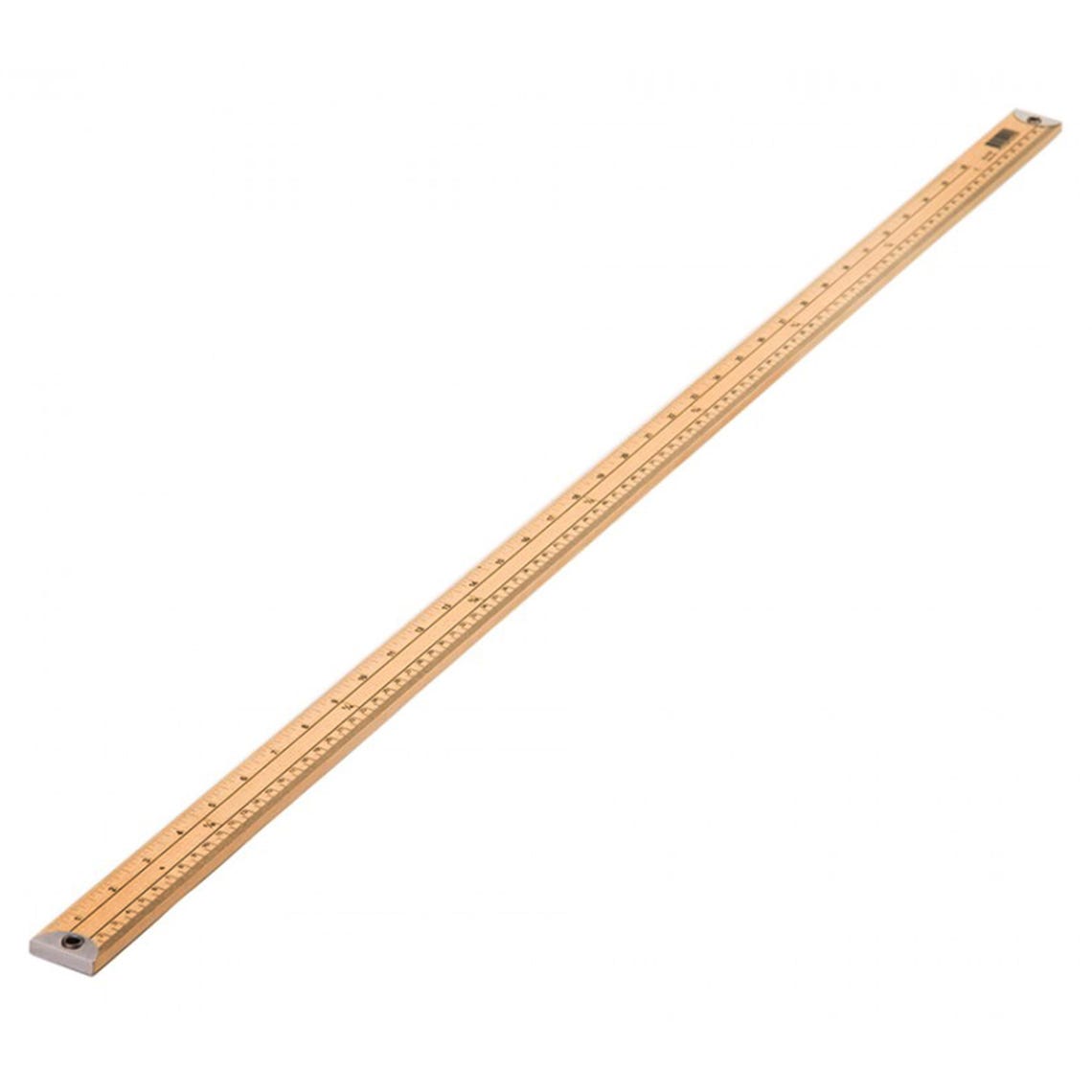 Wooden Metre Ruler Stick Metric & Imperial Measurements Brass Ends Sew ...
