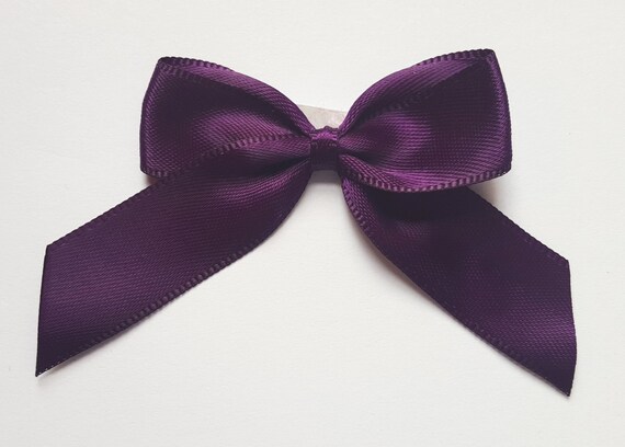 12 White 2/" Satin Ribbon Pearl Chain Bow//Trim ~ for Wedding//Craft