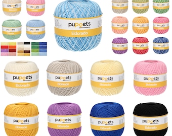 Puppets El Dorado No 10 Cotton Crochet Thread - 50g / 100g Ball Plain Variegated