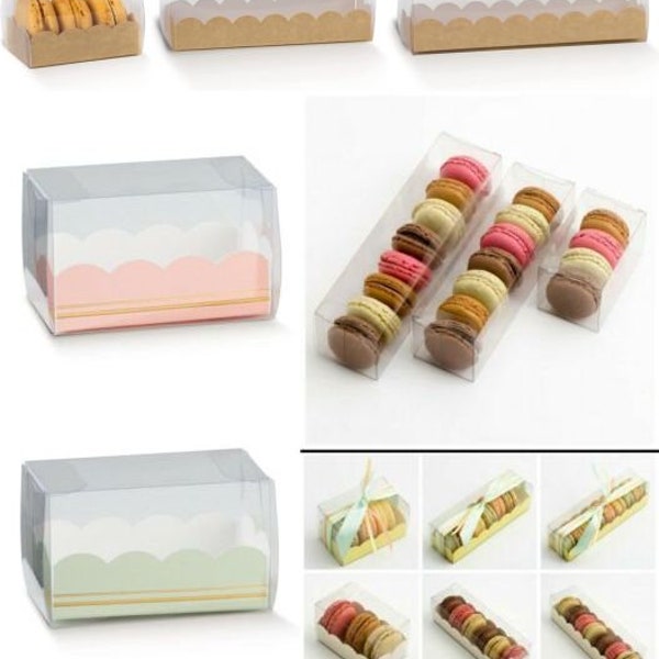 Macaron Boxes - Macaron, Seifen, Daten, Geschenke, Bevorzugungen, Gefälligkeiten - 3 Größen 4 Farben - Nur leere Boxen
