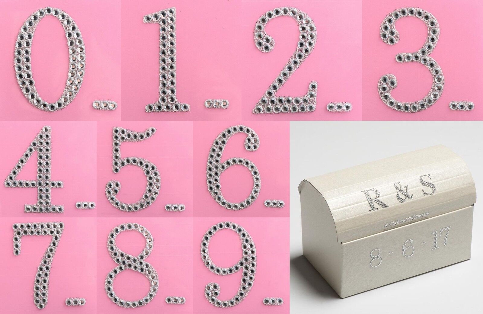 5cm Large Diamante Glitter Letters Numbers Stickers Craft 