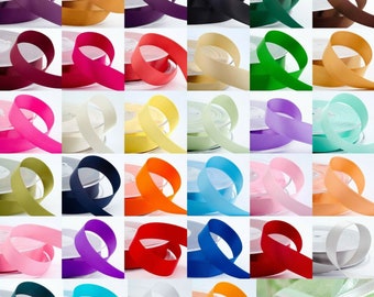 25mm Double Faced Satin Ribbon - Tying, Crafts, Sewing - 41 Colors