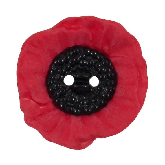 Buttons: Poppy: 2 Hole: 41mm Buttons: Poppy: 2 Hole: 41mm