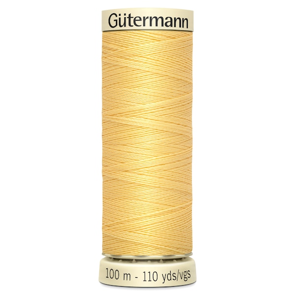 Gutermann Sew-All 100m (110 yards) Polyester Thread Spool - Yellow Col: 7