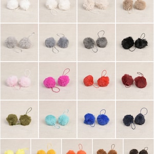 Pom Poms Small 4cm Faux Fur Pompoms Bobble Hats Toy Making Kids Crafts
