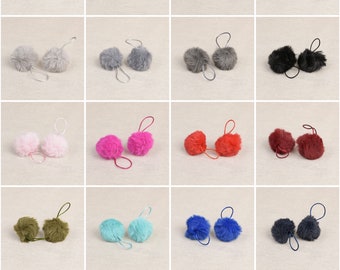 Pom Poms Small 4cm Faux Fur Pompoms Bobble Hats Toy Making Kids Crafts