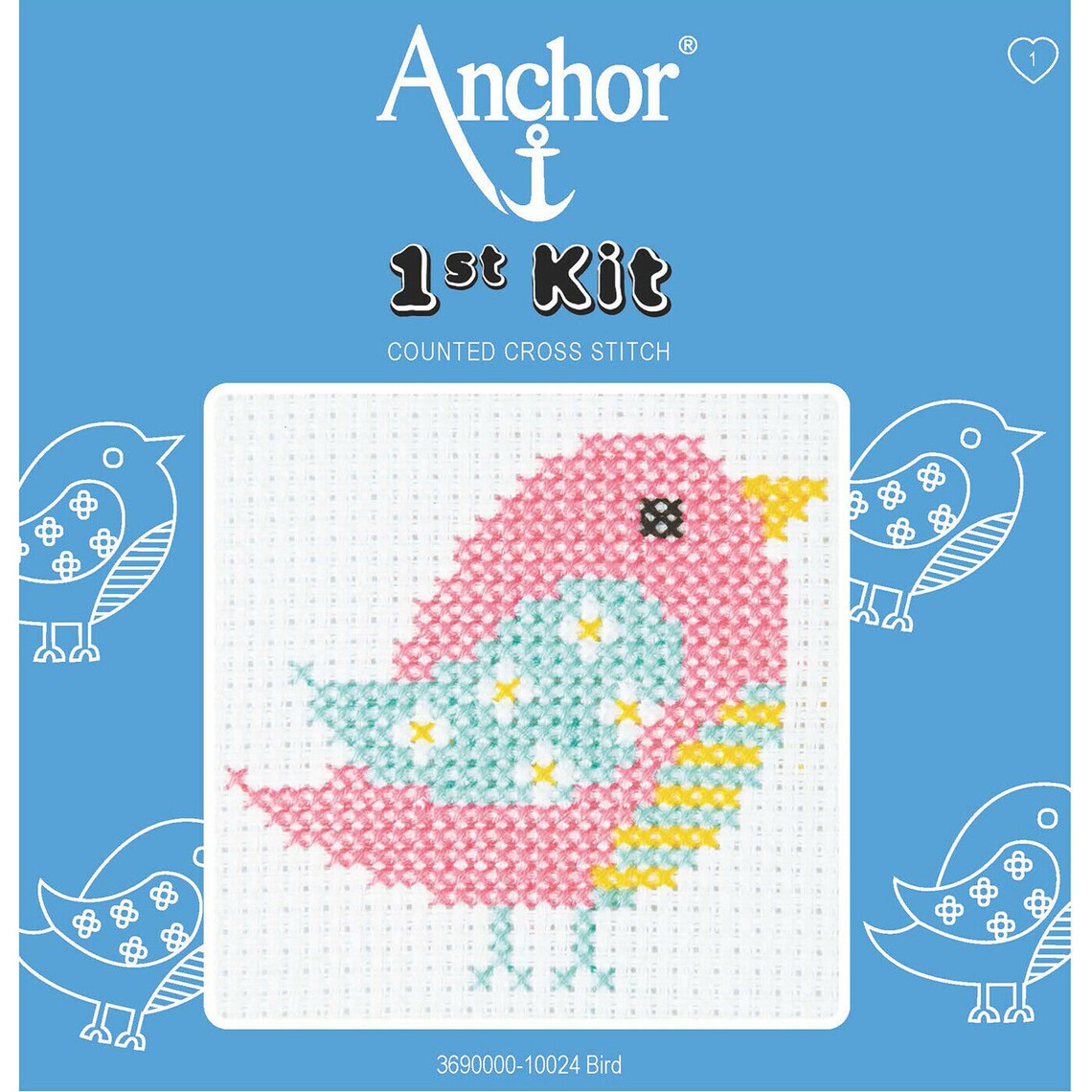 Bird Anchor Counted Cross Stitch Kit Children / Beginners Etsy UK