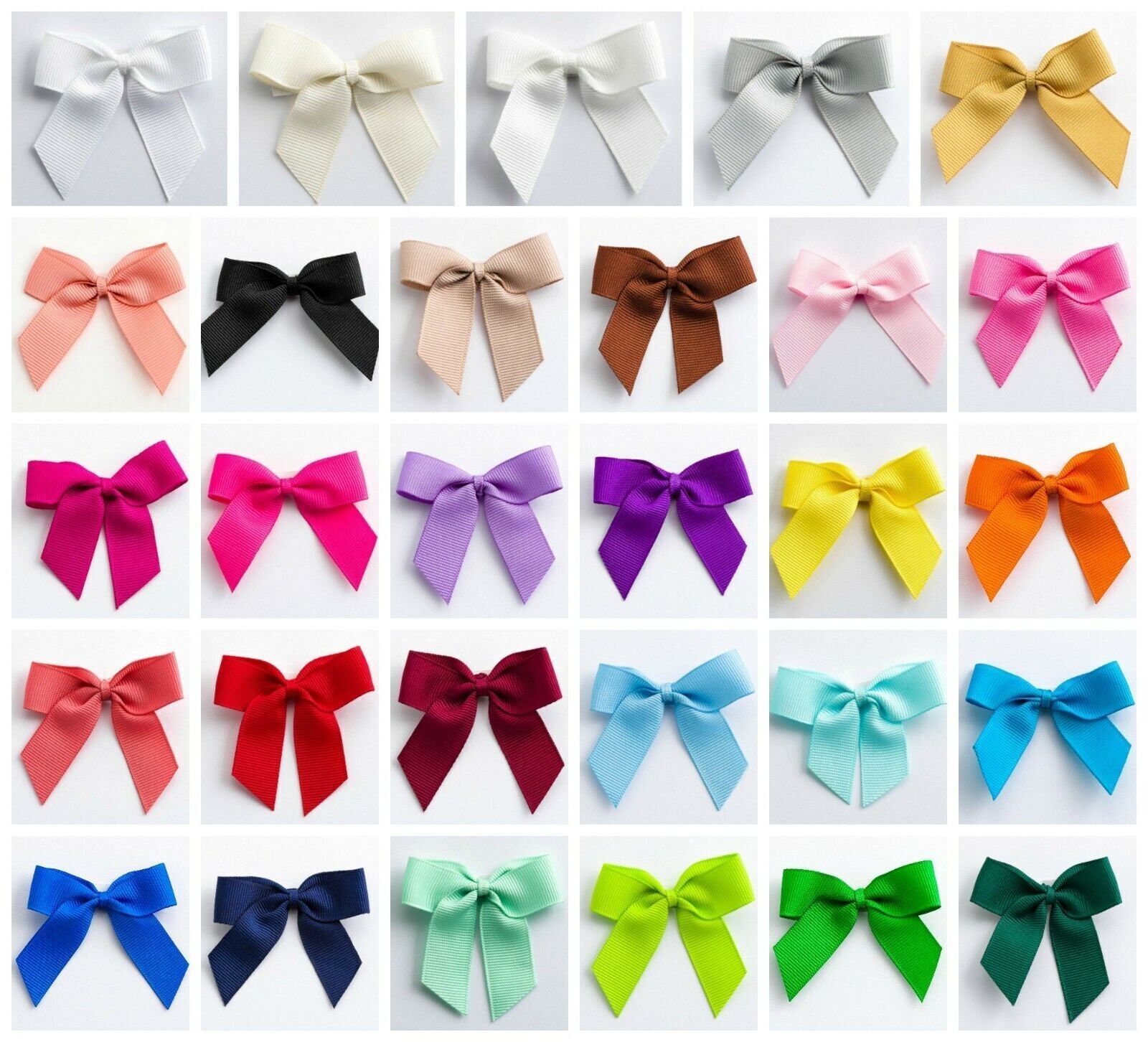 Grosgrain Ribbon Bows 5cm Wide Self Adhesive Sticky Pre-Tied Hair Gift  Crafts
