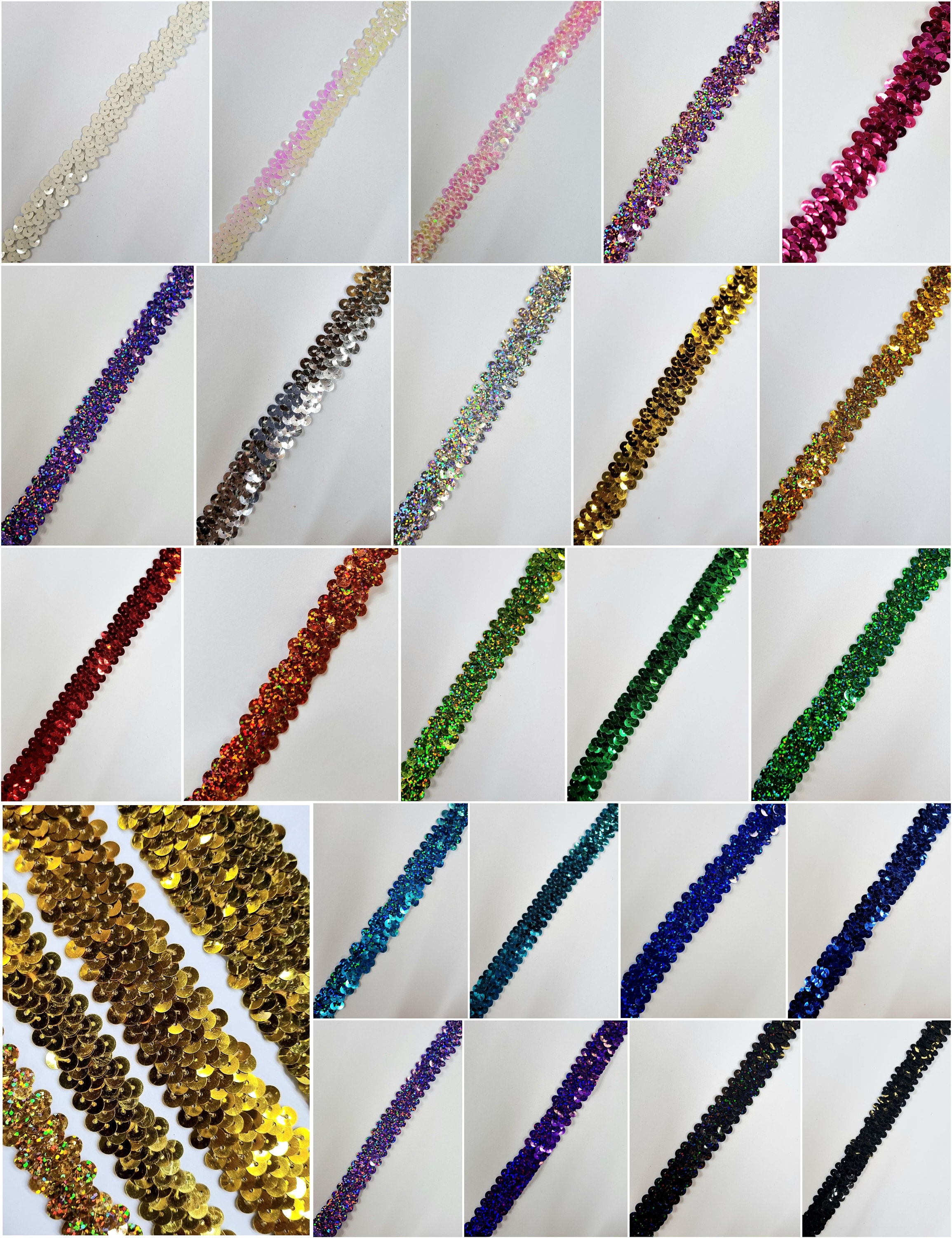 Silver Sequins Holographic Tape, Choose Your Size, Hologlitter 