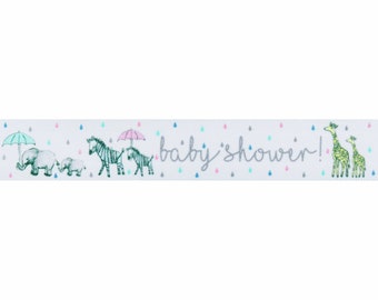 Baby Shower Ribbon - Baby Parade - 25mm x 1m Cut Length - Baby Shower Gifts And Decoration