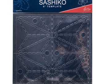 Sew Easy Sashiko 6" Template - Asa no ha - Hemp Leaf - Japanese Embroidery - ERS.006